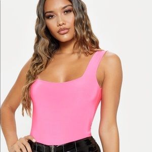 Pretty Little Thing Neon Pink Bodysuit